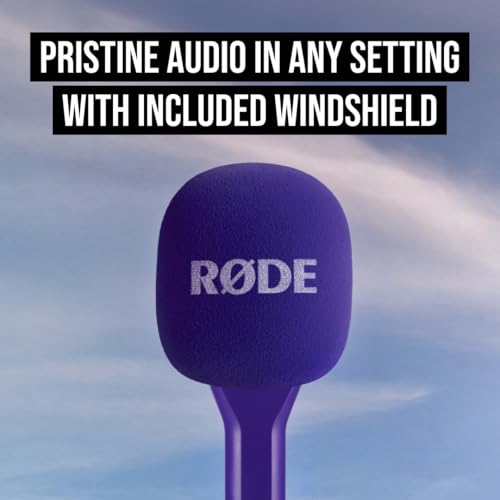 RØDE Interview GO Handheld Adaptor for RØDE Wireless Microphones (Purple) | Handheld adapter with foam windshield for interviews, field presentations and content creation - color: Purple