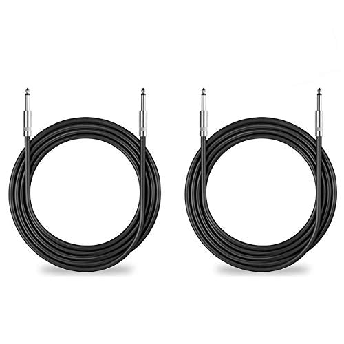 2 Pack 6 Ft 1/4" to 1/4" Inch TS Speaker Cable True 12 AWG for DJ PA - size: 25Ft