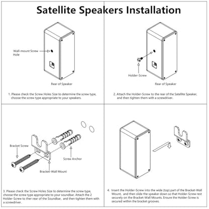 Wall Mount Bracket Compatible with Samsung Soundbar HW-S800B HW-S800D HW-S801B HW-S801D Sound Bar Wall Bracket Below the TV, Black