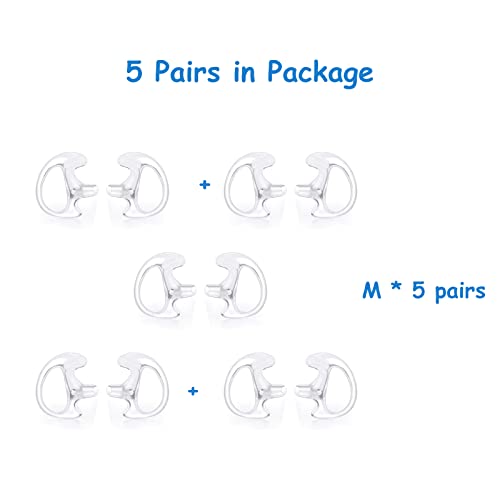 Replacement Earmold Earpiece Earbud Earplug Ear Mold for Walkie Talkie Acoustic Tube Earpiece,Soft Silicone Earmould Replacement Earpiece Insert for Two Way Radio Air Acoustic Headset (Pair of 5) - color: 5 pair medium