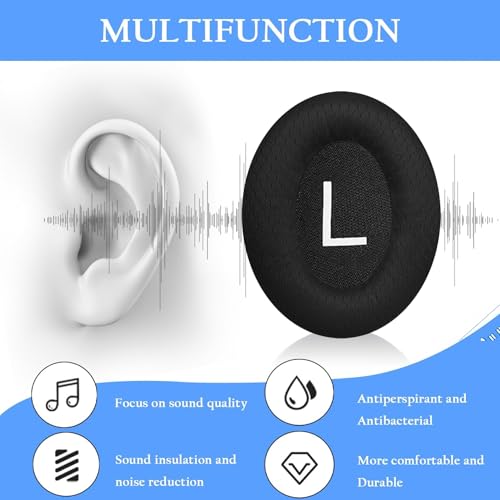 Adhiper Replacement Ear Pads for Bose 700/NC700 Wireless Headphones - color: Mesh Fabric-Black