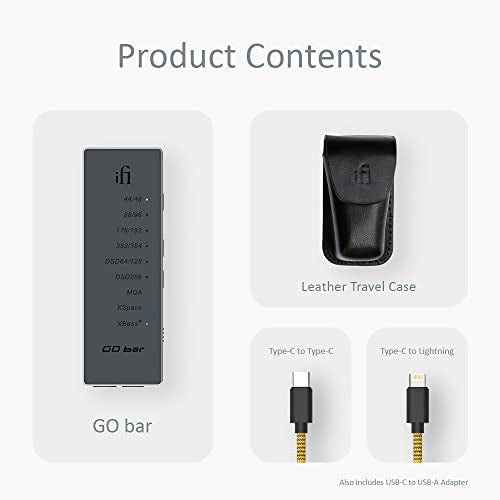 iFi GO bar - Portable DAC/Headphone Amp Featuring - Hi-Res PCM 384kHz/DSD256 - Analogue XBass+ and XSpace Processing