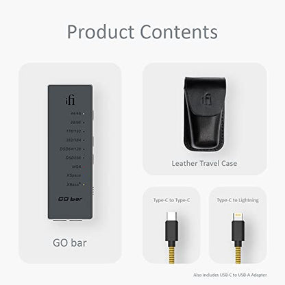 iFi GO bar - Portable DAC/Headphone Amp Featuring - Hi-Res PCM 384kHz/DSD256 - Analogue XBass+ and XSpace Processing