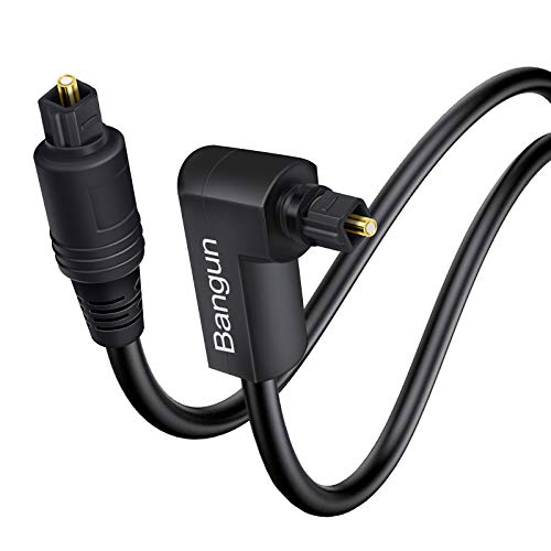 90 Degree Optical Audio Cable 8ft, Slim Digital Audio Optical Cable, SPDIF Toslink Cord, 360 Degree Right Angle Fiber Optic Toslink Cable for Sound Bar, TV, PS4, Xbox, Home Theater - size: 8ft, style: One Right Angle Plug