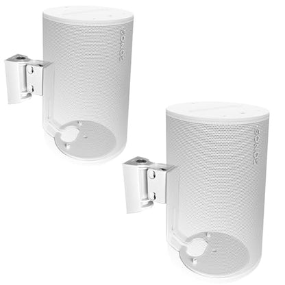 Wall Mounts Brackets-Pair Set(2PCS) for Sonos Era 100/Era 100 SL Speaker(Include 2PCS,Swivel and Tilt,Sturdy Metal,Enduring Paint Finish,Compatible with Sonos Era 100/Era 100 SL,Pair,White) - color: White, size: Pair Set