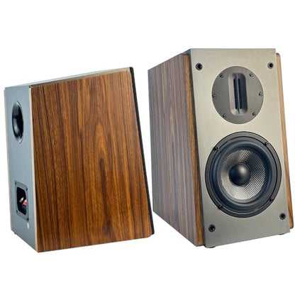 Passive Bookshelf Speakers, 2-Way Passive Speakers, 5.25" Woofer & 4" Ribbon Tweeter, 60Hz Bass for Home/Office/Theater Pair (Needs Amplifier or Receiver to Operate) - color: Brown