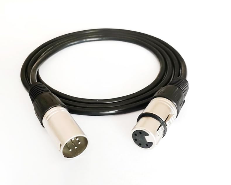 5 Pin XLR Microphone Cable, XLR Connector, Balanced Male to Female Connections for Microphone and Audio Interface (5 Meter/16.4Ft)