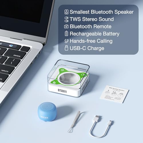 LEICEX Travel Bluetooth Speaker, Tiny Small Speakers Bluetooth Wireless Pillow Perfect for Travel Outdoor Sound (Blue) - color: Tiny-Blue