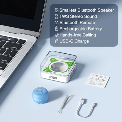 LEICEX Travel Bluetooth Speaker, Tiny Small Speakers Bluetooth Wireless Pillow Perfect for Travel Outdoor Sound (Blue) - color: Tiny-Blue