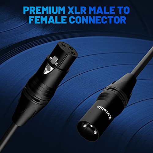 Kxable XLR Microphone Cable 75 Feet, 3 Pin Shielded Balanced Male to Female Mic Cord, Zinc Alloy Shells, OFC, Heavy-Duty Patch Cable for Amplifier, Speaker, Mixer with 5 Cable Ties - size: 75 Feet, style: 1-Pack