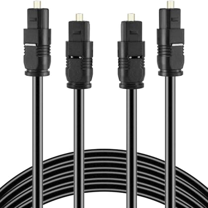 Toslink Optical Audio Cable, 2 Pack 1.8M/6Ft Digital Optic Cord, Gold Plated Plugs Fiber Optic Audio Adapter Toslink Cord for Audio System, Sound Bar, TV, Game Consoles, Home Theaters Etc