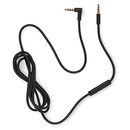 Replacement Audio Cable Cord Wire with in-line Microphone and Control Compatible with Beats Headphones Solo, Studio, Pro, Detox, Wireless, Mixr, Executive Headphones (Black) - color: Black