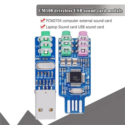 External Sound Card 5pcs 5V Mini PCM2704 CM108 USB Sound Card Power DAC Decoder Board Module for Pi 16 Bits for Windows, Mac,Desktop(CM108) - color: CM108