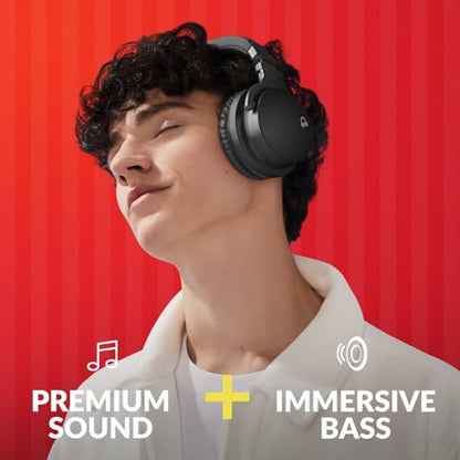 MOVSSOU Million Sold Classic E7 Active Noise Cancelling Headphones | Upgraded HD Sound, Wireless Bluetooth Headphones Over The Ear Unequaled Comfort, Vivid Deep Bass, for Home Office Travel Gift - color: Ture Black