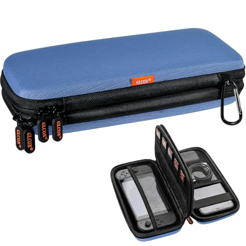 Hard Shell Carrying Case, Electronics Organizer Travel Case | Double-Layer ,Portable Tech Zipper Pouch for Charger, Phone, Power Bank, External Hard Drive & USB Flash Drive - color: Marine-Blue