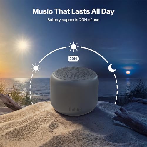 Bobtot Portable Bluetooth Speakers with Strap Easy to Carry Mini Speaker | Wireless Waterproof with Loud Stereo Sound, 20 Hours Playtime, Rechargeable Battery, Built-In Microphone, Dark Gray - color: Dark Gray