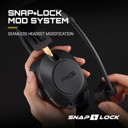 RIG R5 Spear MAX HD Wired PC Gaming Headset | 40mm GrapheneQ™ 드라이버, USB-C 오디오 DAC, 돌비 애트모스 3D 오디오, 탈착식 노이즈 캔슬링 마이크, 메모리 폼 - 3.5mm 및 USB-C - color: 블랙.