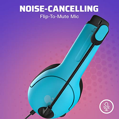 PDP Gaming LVL40 Airlite Stereo Headset for Nintendo Switch/Lite/OLED - Wired Power Noise Cancelling Microphone, Lightweight Soft Comfort On Ear Headphones (Mario Neon - Red & Blue) - color: Blue & Red