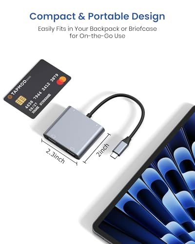 USB C to Dual HDMI Adapter, 4K@60Hz HDMI Splitter for Dual Monitors Extended Display, 100W PD Charging, USB-A Port, Windows Supports Multi-Monitor with 3 Screens, macOS Limited to Mirror Mode