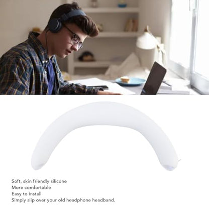 Tangxi Headband Cover Compatible with INZONE H7 H9 Gaming Headsets, Replacement Headphone Headband Cushion Pad Cover, Silicone Headband Protector with Zipper (White) - color: White