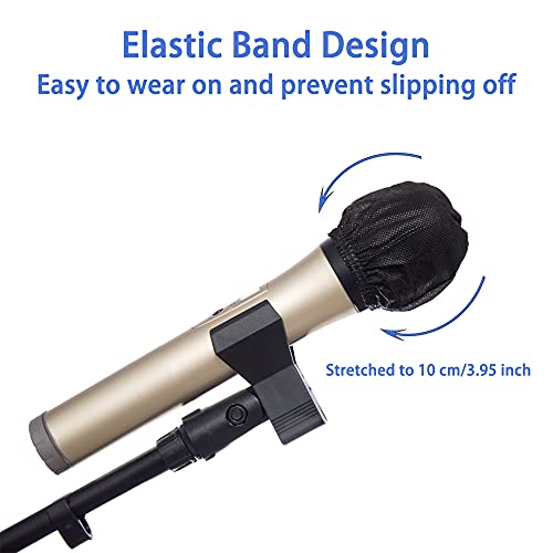 Disposable Microphone Cover 400 PCS | Individually Wrapped Mic Cover, Elastic Band Design Suits for Most Handheld Microphones, for Public, Karaoke, Non-woven - color: 400 PCS-Black