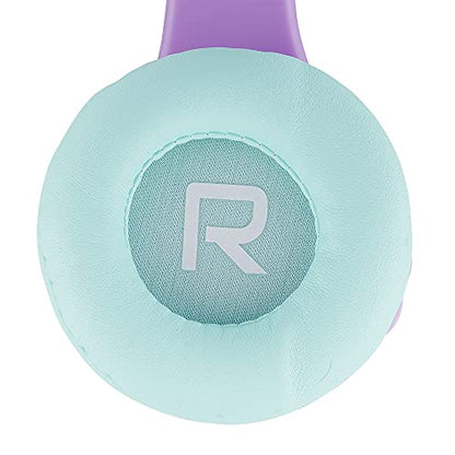 PowerLocus Bluetooth Headphones for Kids, Wireless Foldable Headphones Over Ear, Headphone with Microphone, 85DB Volume Limit, Wireless and Wired Headset with Micro SD, FM for Cellphones, Tablets, PC - color: Teal/Purple