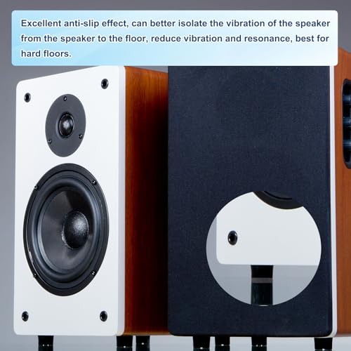 MECCANIXITY 16 Pcs Single Sided Speaker Isolation Feet Pads, 40mmx10mm Non Slip Foam Shock Absorption Base Pad Amplifier Stand Feet Mat for Speaker HiFi Home Theater Sound System, Black - size: 40mmx10mm