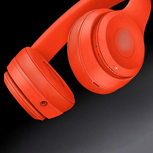 SoloWIT Earpads Cushions Replacement for Beats Solo 2 & Solo 3 Wireless On-Ear Headphones, Solo2 Solo3 Ear Pads with Soft Protein Leather, Added Thickness - Orange - color: Orange