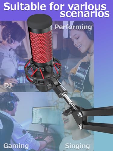 M05 Boom Arm, 360° Rotatable Microphone Stand with Desk Mount (QuadCast Adapter) - color: QuadCast Adapter