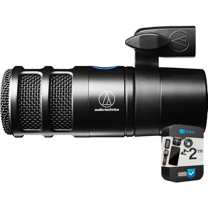 Audio-Technica AT2040USB Hypercardioid Dynamic Podcast USB Microphone, Black Bundle with 2 YR CPS Enhanced Protection Pack