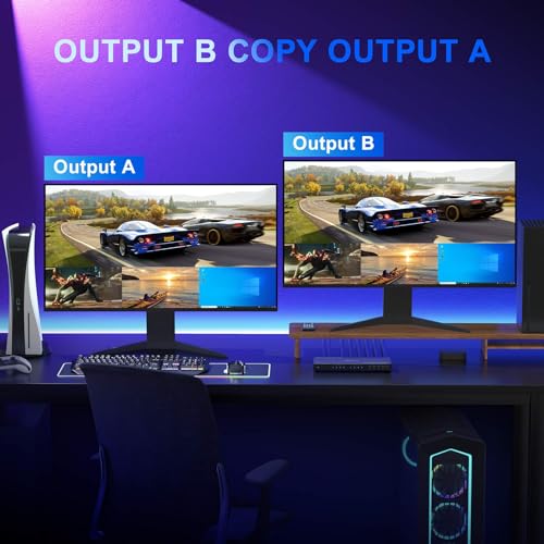 4K HDMI Multiviewer Switch 4x2 with PIP, PORTTA Quad Multi Viewer Seamless Switcher 4 in 2 Out with Toslink, 3.5mm Audio Output Support 4K 30Hz, 6 Viewing Modes, Downscaler for PS4/PC/DVD - size: Multiviewer 4x2 4K@30Hz