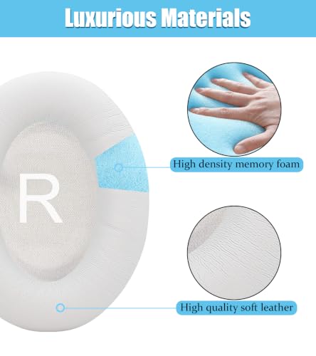QC45 Replacement Ear Pads are Compatible with Bose QuietComfort 45 (QC45)/QuietComfort SE (QC SE) Headphones. Akkiv Earpads Cushions with Protein Leather and Memory Foam (Milky White) - color: milky white