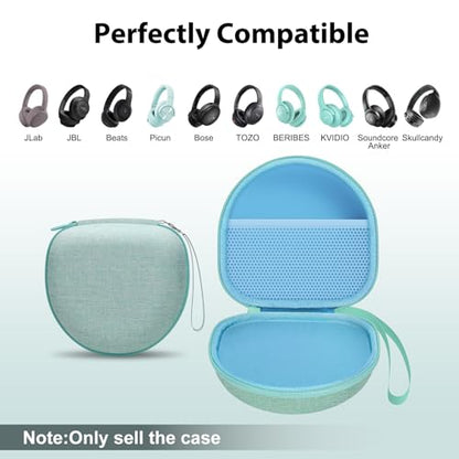 Headphone Case for BERIBES/KVIDIO/Picun/TOZO Etc Headphone,Green | for JLab JBuds Lux ANC/Go Lux ANC, Beats Studio Pro/Solo 4 3,TOZO HT3,JBL Etc Headphones, Hard Shell Case for Travel Home - color: Mint Green