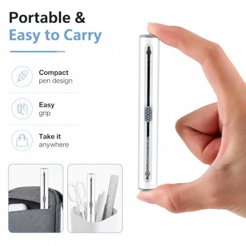Airpod Cleaner Kit, Earbud Cleaning Kit for Airpods Pro 1 2 3,Multi-Function Cleaning Pen with Soft Brush Flocking Sponge, Suitable for Earbuds Case, iPhone Charger Port, Bluetooth Headset