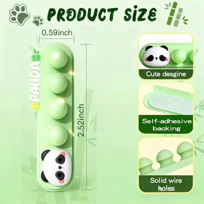 Panda Cable Organizer, Adorable Animal-Shaped Cable Clips, Desk Cable Management Cord Holder for Home and Office, Cute Wire Clips for Headphones, Chargers, USB Cables (2-Pack)