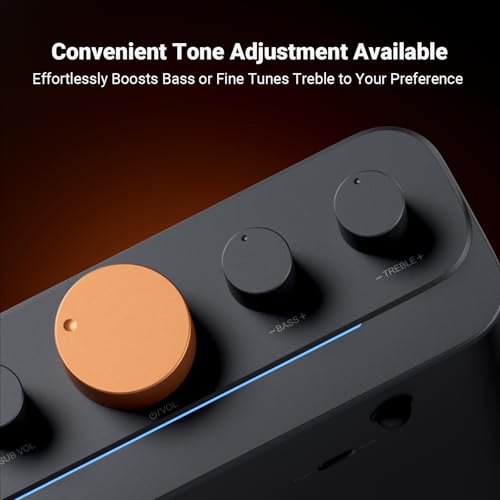 Fosi Audio HT4S Bluetooth Amplifier for Outdoor Speakers, 4 Channel Power Amp for Home Theater, Outdoor Gathering, 4.1/5.0 Ch Stereo Home Audio Receiver, Supports AUX/Optical Input with Remote Control