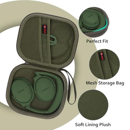 XANAD Hard Case for Bose QuietComfort, QC Ultra, QC 45, QC 35, QC45 SE, QC SE or Skullcandy Crusher Evo, Hesh ANC, Hesh Evo, Crusher ANC 2, Crusher, Riff 2 Noise Headphones, Green - color: Green