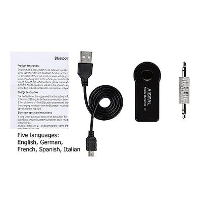 Bluetooth Receiver for Music Streaming, Mini Wireless Adapter for Car, 8-Hour Battery Life, Handsfree Calls, Aux to Bluetooth Adapter for Car, Home Stereo, Headphones, Speakers