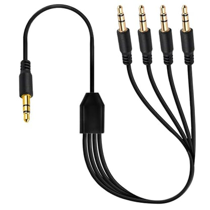 DC3.5mm Headset Splitter Audio Extension Cable,3.5mm to Dual Headphone Cord | 1 to 2 Way 1/8" TRS male to 2 male Stereo Jack Adapter for Smartphone,Computer,Mp3,Earphone,Speakers (1meter) (4 Way) - style: 4 Way