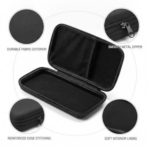 Compact Hard Shell Profile, Rigid EVA Headphone Carrying Case for Over-Ear Audio Gear, Durable 900D Travel Storage Bag