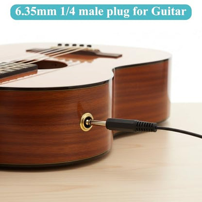 6.35mm to RCA Cable 1/4 Male to Dual RCA Female Splitter Stereo Audio Y Adapter Cord Quarter Inch Mono TS to 2 RCA Female Jack Plug Interconnect for Amplifier Mixer Speaker Home Theater (8 Inch)