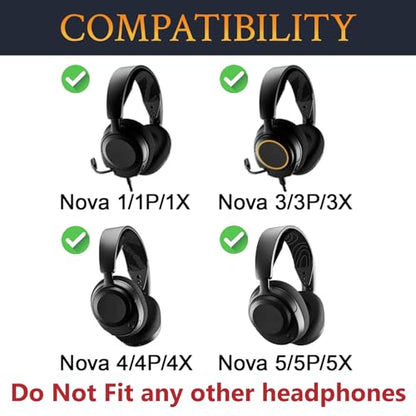 SOULWIT Headband for SteelSeries Arctis Nova (1/3/4/5) - Black | HeadStrap for Arctis Nova 1/1X/1P/3/3X/3P/4/4X/4P/5/5X/5P Headphones