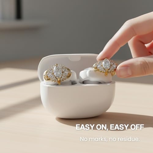 Clip on Earbuds Open Ear Accessories for Bose Ultra Open Earbuds - - color: Oval Diamond (Gold)