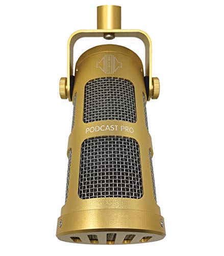 Podcast Professional Dynamic Mic for Podcast, Broadcast, Streaming, Gaming & VC - XLR Connection, No Phantom Power Required - Lifetime Microphone Warranty - Designed & Built in UK (Gold) | Supercardioid pickup pattern; No phantom power required