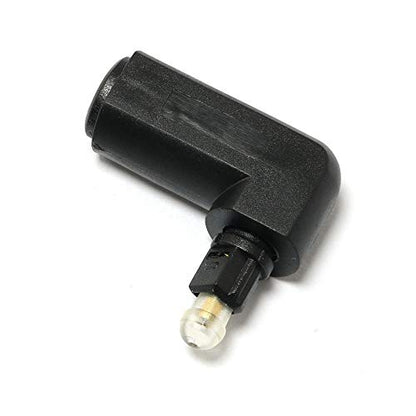 RLECS 2pcs Toslink Right Angle Digital Optical Audio Cable Adapter Male to Female 90 Degree 360 Rotates for Toslink Optical Cable TV Adapter