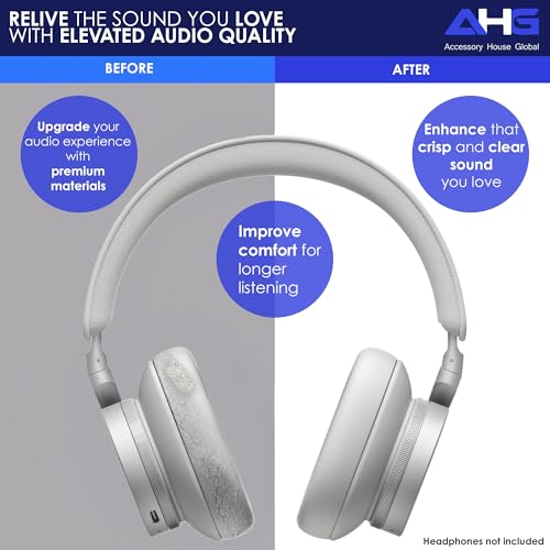 AHG Accessory House Global Upgraded Replacement Beoplay h95 Ear Pads Cushions Compatible with Bang & Olufsen Beoplay H95 Headphones (Gray Mist). Sheepskin Leather/High-Density Foam/Strong Magnet - color: Gray Mist