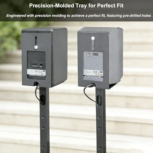 Speaker Floor Stands Pair for Samsung Rear Speakers 9500S/Q990F/930F, Height Adjustable (31.5" to 51") Audio Bracket with Cable Management, Black