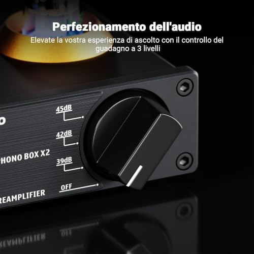 Fosi Audio Box X2 Phono Preamp, Stereo Audio Hi-Fi Preamplifier and BT20A Bluetooth Stereo Amplifier