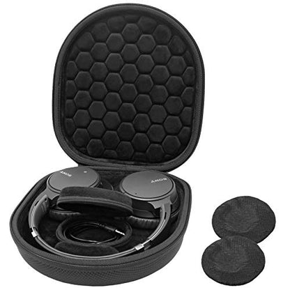 ProCase Hard Travel Case for Sony Headphones -Black | Fits WH-CH720N/WH-CH710N/WH-CH520/WH-CH510/WH-1000XM5/WH-1000XM4/WH-XB910N & Bose 700, Carrying Bag with 2 Dust Covers - color: Black