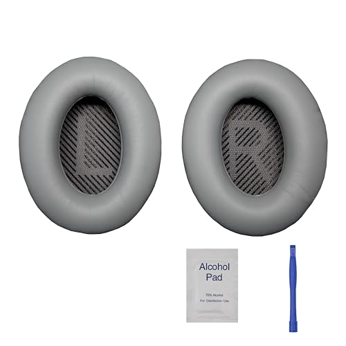 Replacement Ear Pads - Compatible with QuietComfort 35 & QC35 ii Headphones,Soft Protein Leather, Premium Noise Cancelling Earpads, Durable & Comfortable Ear Cushions (QC 35-Gray) - color: QC 35-Gray